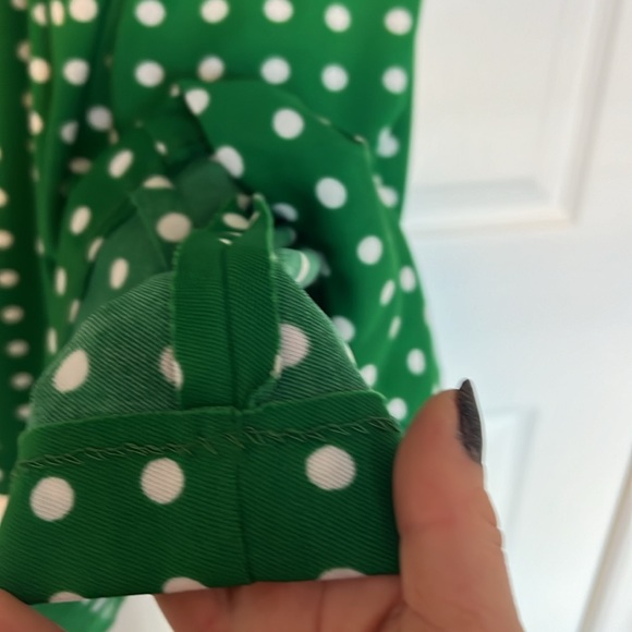 Vintage green & white polka dot dress 1974-1983 size 10 - Picture 3 of 6